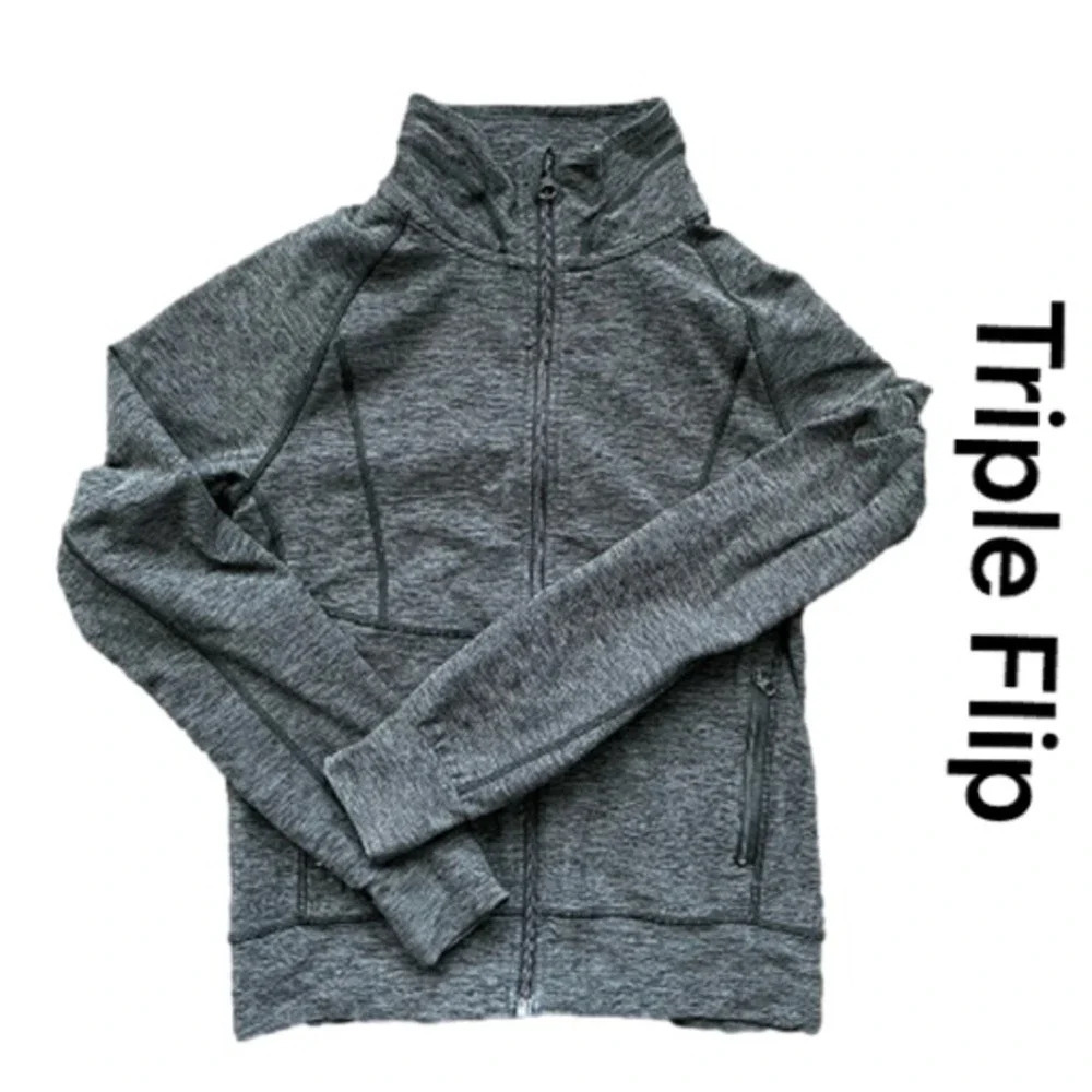 Triple Flip Zip Up  With Thumb Holes Size 4 (girls 12)